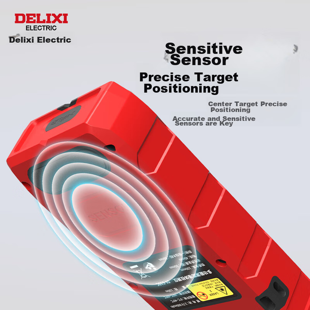 DELIXI ELECTRIC Многофункциональный настенный детектор для обнаружения металла, арматуры и древесины с красным светом на расстоянии до 100 метров - изображение 7