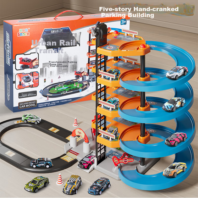 Машинка Miaobeile Track Car игрушечная городская парковка, сплав - изображение 4