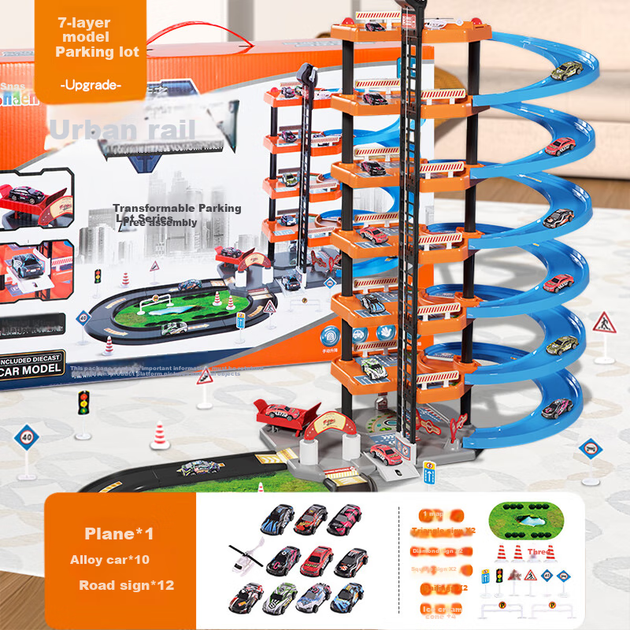 Машинка Miaobeile Track Car игрушечная городская парковка, сплав - изображение 5