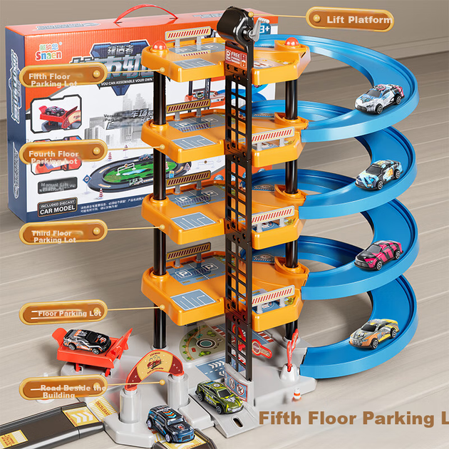 Машинка Miaobeile Track Car игрушечная городская парковка, сплав - изображение 7