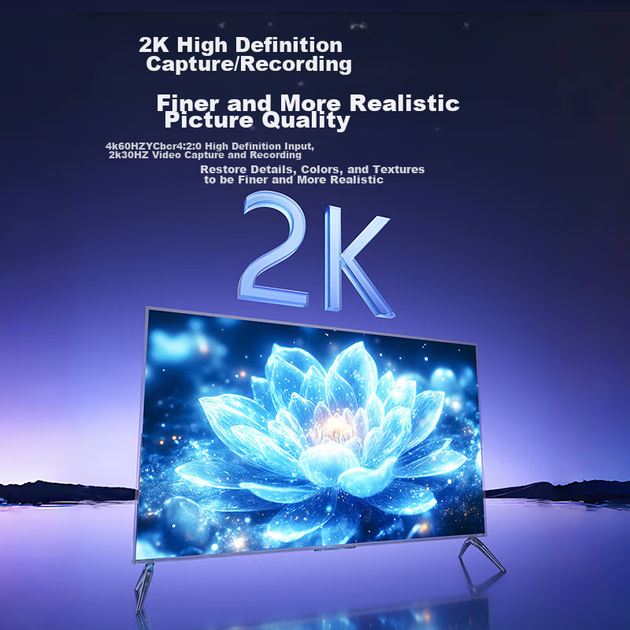 Відеокарта Llano HDMI, вхід високої чіткості 4K, сумісна з Switch/NS/PS5/4, для ігрових телефонів та камер, пряма трансляція та запис, пристрій захоплення з двома виходами USB 3.0/Type-C для комп'ютера - изображение 7