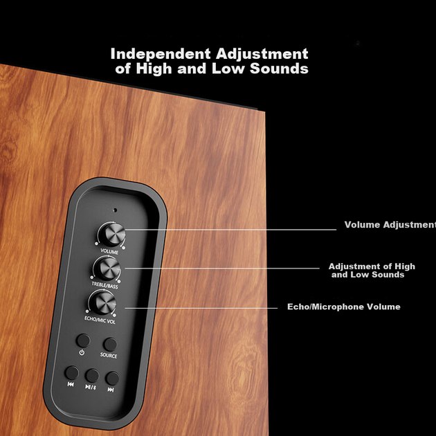 F&D R28BT Plus Оновлений бестселер, Bluetooth-колонка з мультимедіа 2.0, активна аудіосистема для настільного комп'ютера, телевізора, домашнього KTV, високоякісний звук із сабвуфером - Фото 6 F&D R28BT Plus Оновлений бестселер, Bluetooth-колонка з мультимедіа 2.0, активна аудіосистема для настільного комп'ютера, телевізора, домашнього KTV, високоякісний звук із сабвуфером - зображення 6