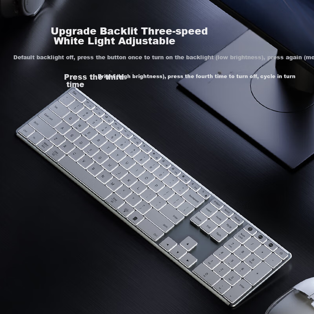 Клавиатура беспроводная Ausdom S4 Pro Bluetooth/Wireless White - изображение 5