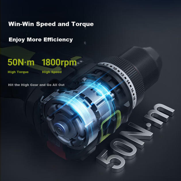 Электродрель WORX 12V 50N Smart Mini WU135.2 (2,5 Ач, двойной аккумулятор), пистолетная дрель, шуруповерт, электрическая отвертка. - изображение 7