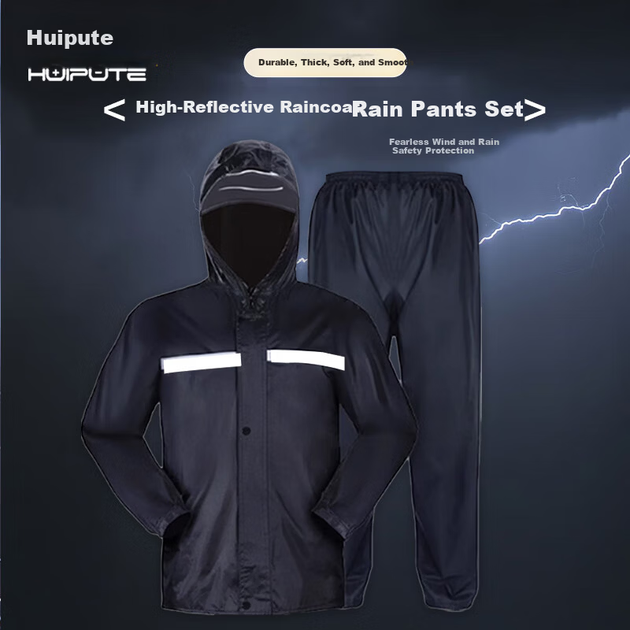 Дощовик Huipute Split-Type, довгий, утеплений, для активного відпочинку, повністю захищає від дощу, комплект із дощовика та брюк, з можливістю індивідуального замовлення. - зображення 6