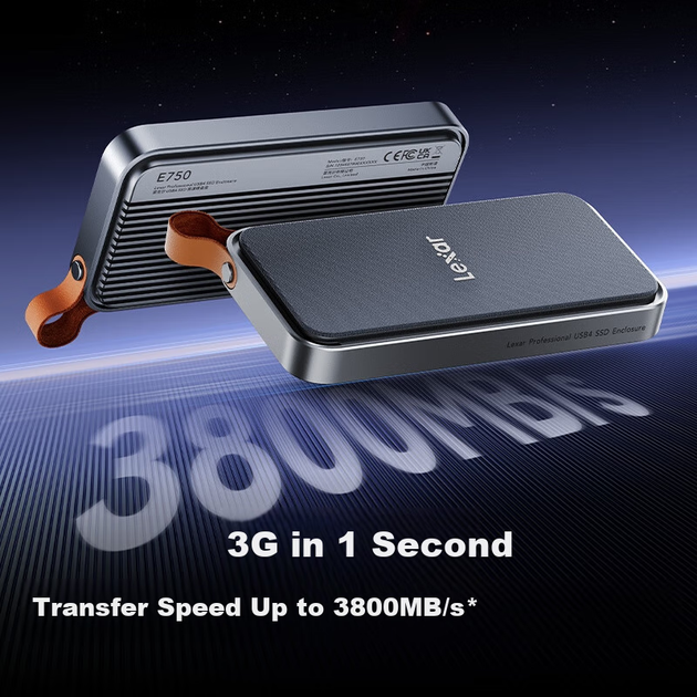 Корпус для жорсткого диска Lexar E750 USB4, 40 Гбіт/с Thunderbolt 4, тиха передача даних з охолодженням, портативний корпус для жорсткого диска M.2 NVMe для зовнішнього SSD-накопичувача, сумісний з Apple Mac Mini - Фото 4 Корпус для жорсткого диска Lexar E750 USB4, 40 Гбіт/с Thunderbolt 4, тиха передача даних з охолодженням, портативний корпус для жорсткого диска M.2 NVMe для зовнішнього SSD-накопичувача, сумісний з Apple Mac Mini - зображення 4