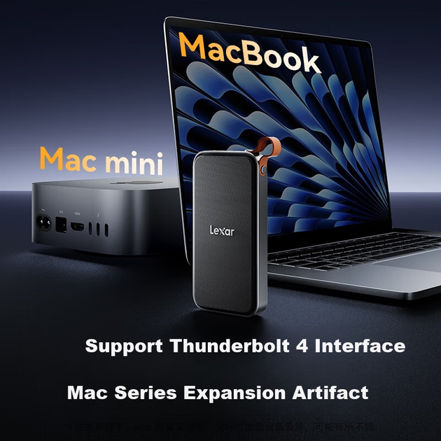 Корпус для жорсткого диска Lexar E750 USB4, 40 Гбіт/с Thunderbolt 4, тиха передача даних з охолодженням, портативний корпус для жорсткого диска M.2 NVMe для зовнішнього SSD-накопичувача, сумісний з Apple Mac Mini - Фото 5 Корпус для жорсткого диска Lexar E750 USB4, 40 Гбіт/с Thunderbolt 4, тиха передача даних з охолодженням, портативний корпус для жорсткого диска M.2 NVMe для зовнішнього SSD-накопичувача, сумісний з Apple Mac Mini - зображення 5