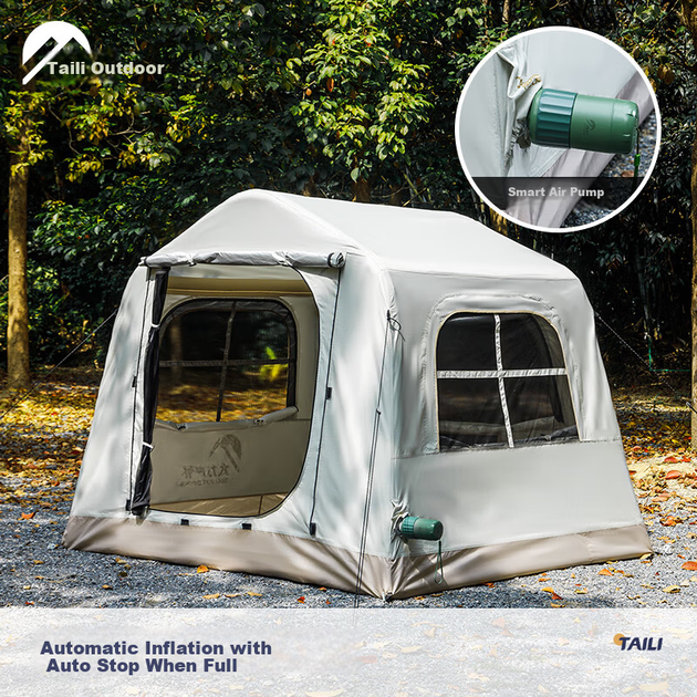 Надувная автоматическая палатка для кемпинга Taili Outdoor Camping, портативная, быстро раскладывающаяся, дышащая, водонепроницаемая, солнцезащитная, идеально подходит для ночевок в парке, пикника и кемпинга. - изображение 5