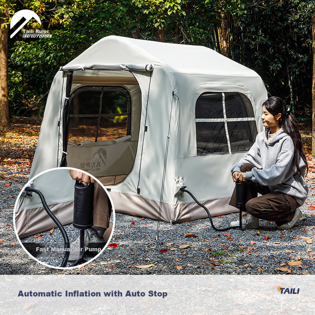 Надувная автоматическая палатка для кемпинга Taili Outdoor Camping, портативная, быстро раскладывающаяся, дышащая, водонепроницаемая, солнцезащитная, идеально подходит для ночевок в парке, пикника и кемпинга. - изображение 6