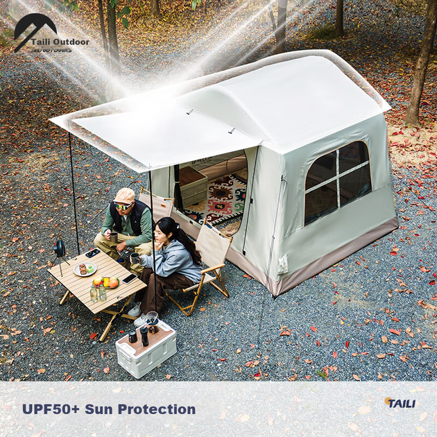 Надувная автоматическая палатка для кемпинга Taili Outdoor Camping, портативная, быстро раскладывающаяся, дышащая, водонепроницаемая, солнцезащитная, идеально подходит для ночевок в парке, пикника и кемпинга. - изображение 9