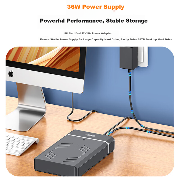 Зовнішній корпус для жорсткого диска UNITEK USB 3.0, сумісний з накопичувачами 2,5/3,5 дюйма, інтерфейс SATA з розширенням HUB, багатофункціональний зчитувач жорстких дисків, зовнішній SSD та роз'єм для механічного жорсткого диска для комп'ютерів - зображення 7