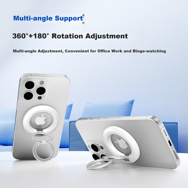 Магнитная подставка Shengwei с двойным кольцом, MagSafe, для iPhone 16/17 и iPad, для трансляций - Фото 5 Магнитная подставка Shengwei с двойным кольцом, MagSafe, для iPhone 16/17 и iPad, для трансляций - изображение 5