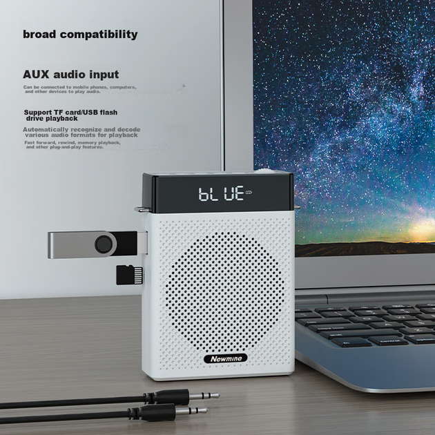 Усилитель Newmine U-300 портативный для учителей, мегафон - изображение 8