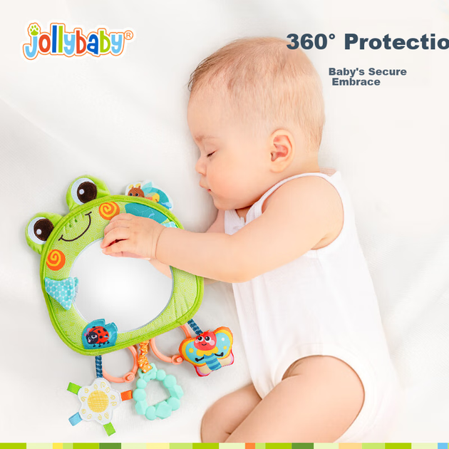 Подвесное украшение Jollybaby Baby, игрушечная машинка для детского автокресла, зеркало для наблюдения за ребенком в автомобиле, забавное автомобильное зеркало в виде обнимающей лягушки. - Фото 4 Подвесное украшение Jollybaby Baby, игрушечная машинка для детского автокресла, зеркало для наблюдения за ребенком в автомобиле, забавное автомобильное зеркало в виде обнимающей лягушки. - изображение 4