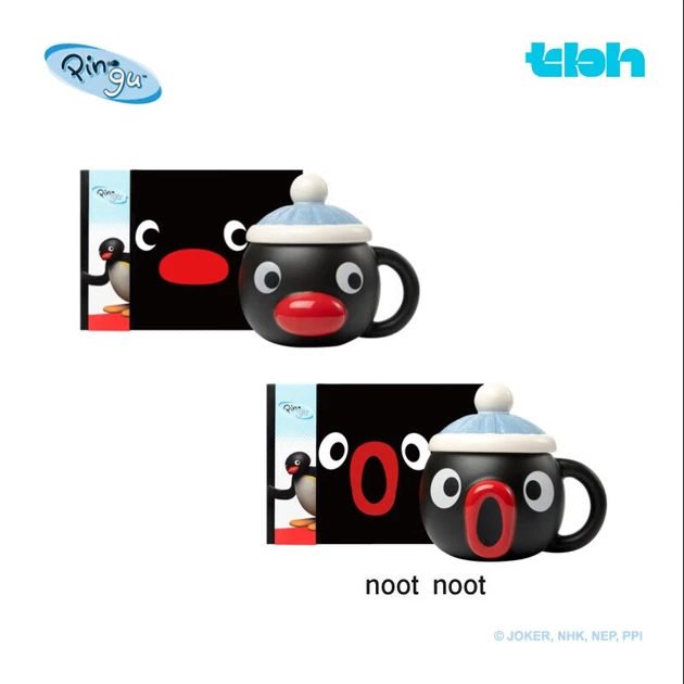 Набір кухлів керамічних TBH Pingu, подарункова коробка, для пари - Фото 5 Набір кухлів керамічних TBH Pingu, подарункова коробка, для пари - зображення 5