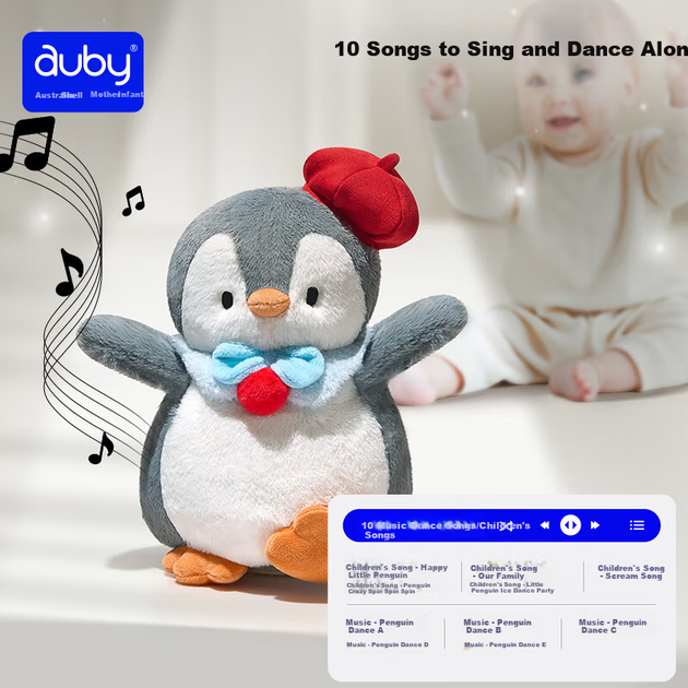Игрушка Auby развивающая плюшевая для младенцев с обучающими фразами, «пингвин» - изображение 7