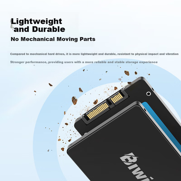 Твердотельный накопитель BIWIN SSD 1 ТБ, интерфейс SATA 3.0, серия M100, скорость чтения 550 МБ/с, аксессуар для хранения данных на ПК. - изображение 10