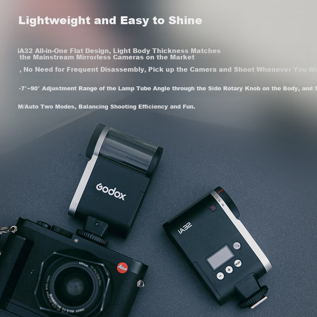 Вспышка Godox IA32, компактная универсальная вспышка Speedlight с интерфейсом "горячий башмак", небольшой портативный кубический вспышка для съемки на открытом воздухе, портретной фотографии и беззеркальных цифровых камер - Фото 4 Вспышка Godox IA32, компактная универсальная вспышка Speedlight с интерфейсом "горячий башмак", небольшой портативный кубический вспышка для съемки на открытом воздухе, портретной фотографии и беззеркальных цифровых камер - изображение 4