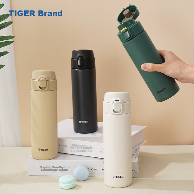 Термокружка TIGER, легкая, из нержавеющей стали, с вакуумной крышкой, открывающейся одним нажатием, MOY-A48C, цвет Coast Yellow, объем 480 мл. - Фото 5 Термокружка TIGER, легкая, из нержавеющей стали, с вакуумной крышкой, открывающейся одним нажатием, MOY-A48C, цвет Coast Yellow, объем 480 мл. - зображення 5