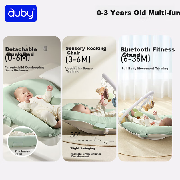 Подарочный набор Auby для новорожденных, мобиль, спортзал, пианино для ножек - изображение 6