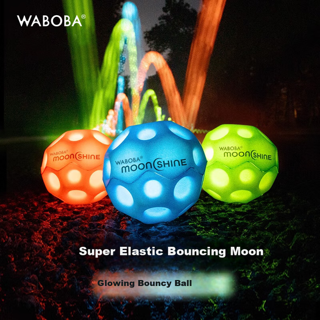 М'яч-стрибунець WABOBA Moon Ball світний, темно-синій - зображення 5