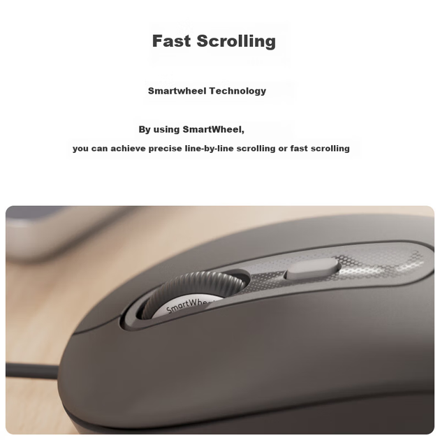 Дротова офісна миша Logitech M520, тиха, для дому та офісу, для комп'ютерів і ноутбуків, підходить для використання як правою, так і лівою рукою, кабель Type-C, 2-річна гарантія. - зображення 2