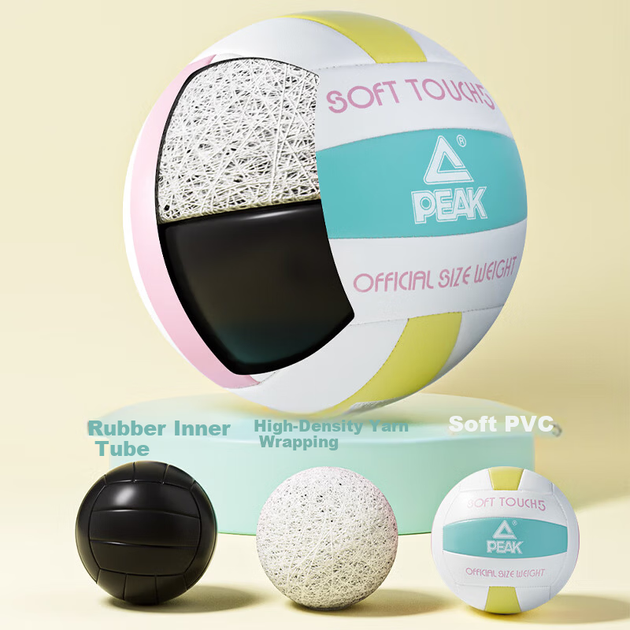 Волейбольный мяч Peak Standard Match Training Ball, размер 5, подходит для взрослых, детей, девочек среднего школьного возраста, мягкий и жесткий варианты. - изображение 6
