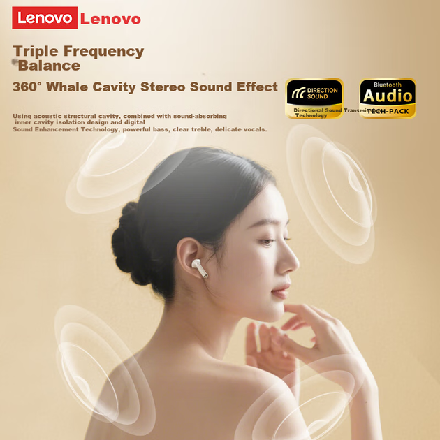Наушники Lenovo EA166 TWS ANC Moon Rock White - изображение 4