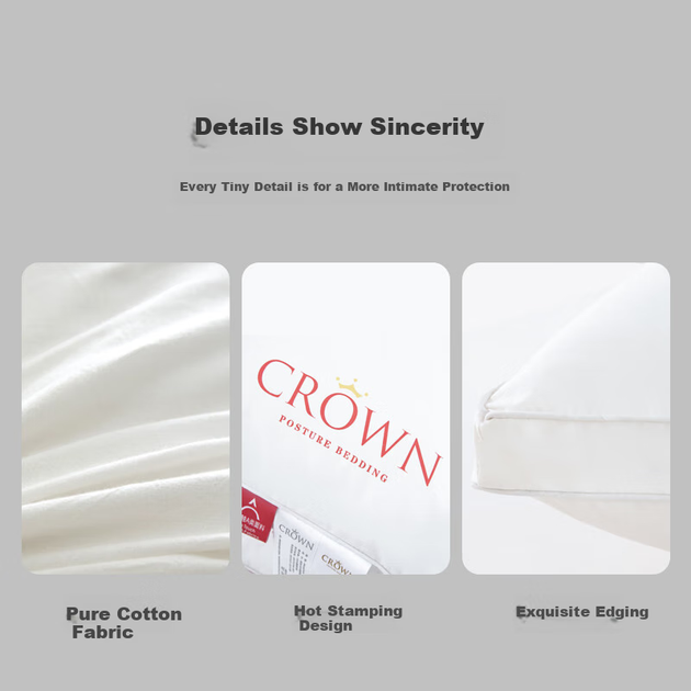 Подушка CROWN бавовняна для шиї, ортопедична, для дому та готелю, 48x74см - Фото 4 Подушка CROWN бавовняна для шиї, ортопедична, для дому та готелю, 48x74см - зображення 4