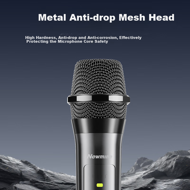 Микрофон Newmine MC107 беспроводной для караоке, с усилителем и FM, 2 шт - Фото 7 Микрофон Newmine MC107 беспроводной для караоке, с усилителем и FM, 2 шт - изображение 7