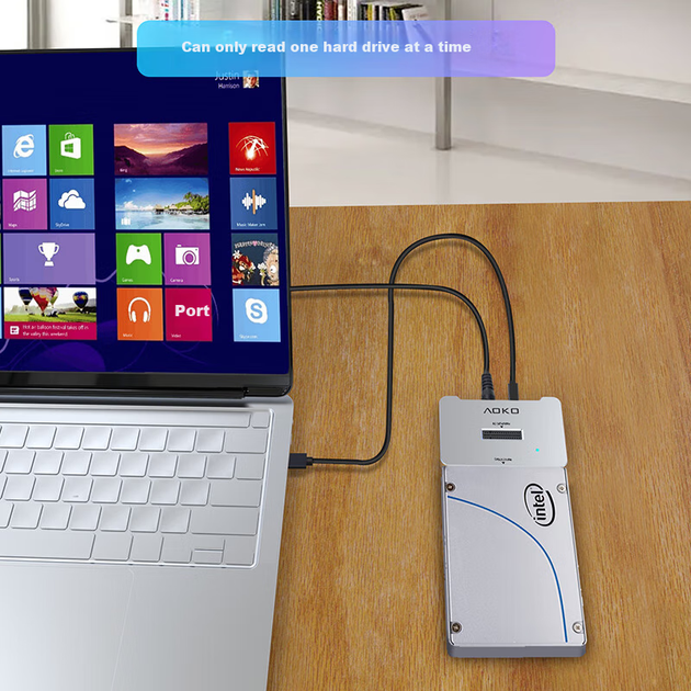 Док-станція для жорстких дисків AOKO U.2/U.3/SATA/M.2, корпус для SSD U.2, зовнішній корпус NVME, конвертер U2 на USB, адаптер для зчитування жорстких дисків SATA 2,5/3,5 дюйма AU10SL - зображення 6