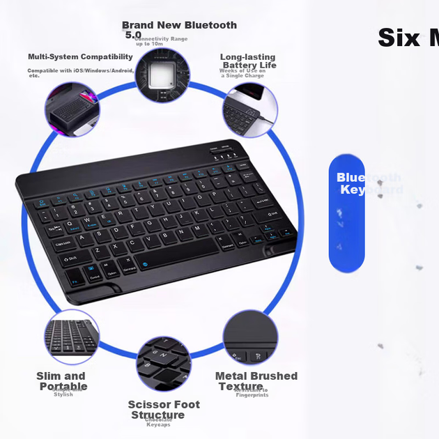 Беспроводной Bluetooth-комплект клавиатуры и мыши Stiger, перезаряжаемый, с длительным временем автономной работы, офисная клавиатура и мышь, ультратонкая клавиатура для ноутбука Mac, телефона, iPad, планшета. - изображение 6