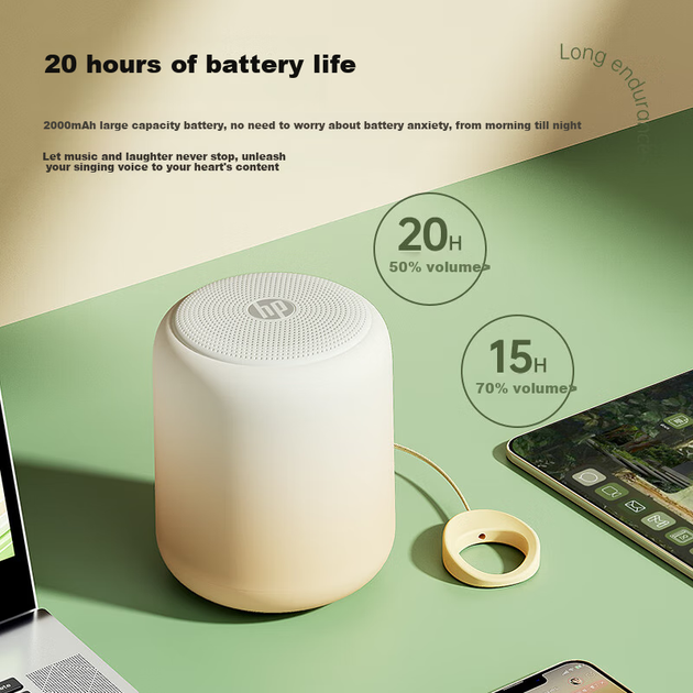 Беспроводная колонка HP BTS07pro Bluetooth, настольная, для ноутбука и мобильного телефона, портативная, мини-колонка для использования на открытом воздухе, черная. - изображение 10