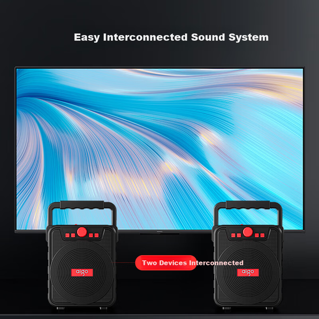 Портативная беспроводная Bluetooth-колонка Aigo T51 Pro для уличных танцев, компактный домашний сабвуфер-усилитель, устройство для приема платежей в торговых автоматах. - изображение 12