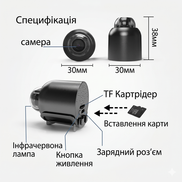 Мини Wi-Fi камера видеонаблюдения X5 Mini с датчиком движения и ночной съёмкой 1080P - изображение 6
