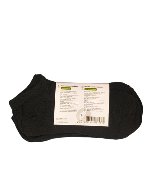 Мужские короткие носки Socquettes Homme Livergy 39-42р черные 5 пар - изображение 2