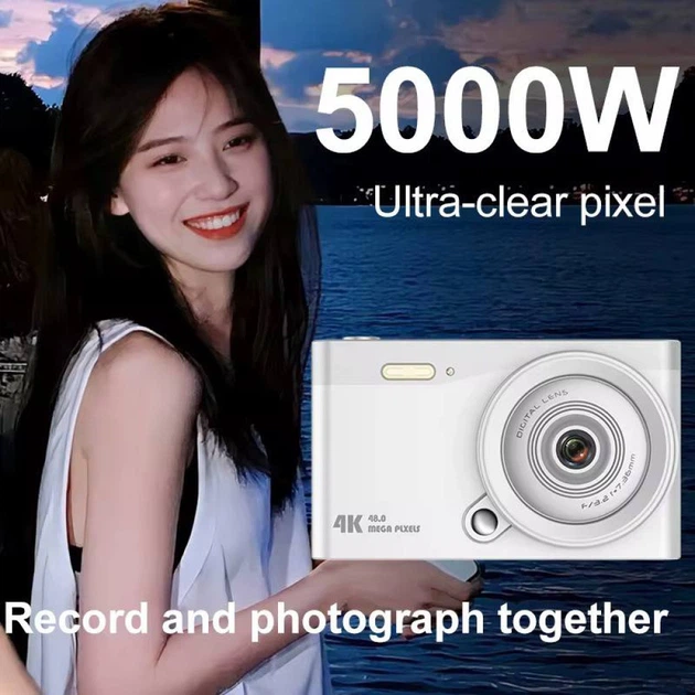 Цифровая фотокамера Q10 LCD 2.7K, Digital Zoom 16x, 48Mp, 4GB to 128GB TF Белый 58101-2 - Фото 3 Цифровая фотокамера Q10 LCD 2.7K, Digital Zoom 16x, 48Mp, 4GB to 128GB TF Белый 58101-2 - изображение 3