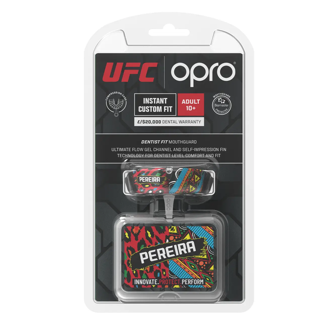 Капа боксерська доросла OPRO UFC Collection Alex Pereira від 11 років, чорна - зображення 7