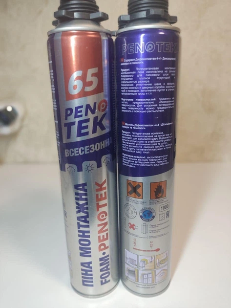 Професійна монтажна піна "Penotek" 65 всесезонна - Фото 1 Професійна монтажна піна "Penotek" 65 всесезонна - зображення 1
