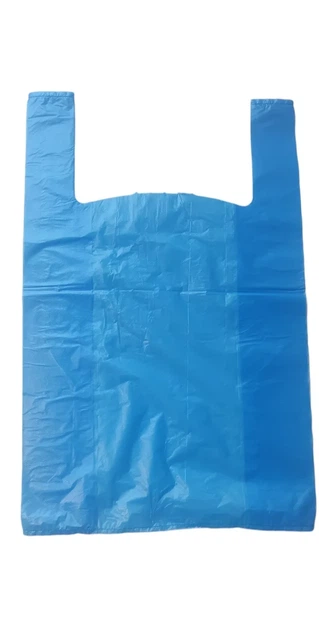Пакет майка з ручками без принту синій 30 * 45 см 50 шт - Фото 1 Пакет майка з ручками без принту синій 30 * 45 см 50 шт - зображення 1