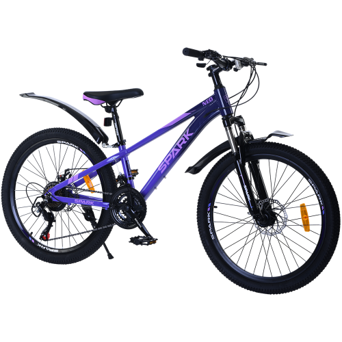 Велосипед SPARK NEO (колеса – 24", алюминиевая рама – 11") темно-фиолетовый с фиолетовым - изображение 2