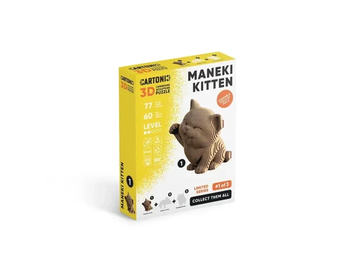 Картонний 3D пазл Maneki Kitten, Cartonic, 77 ел. - зображення 6