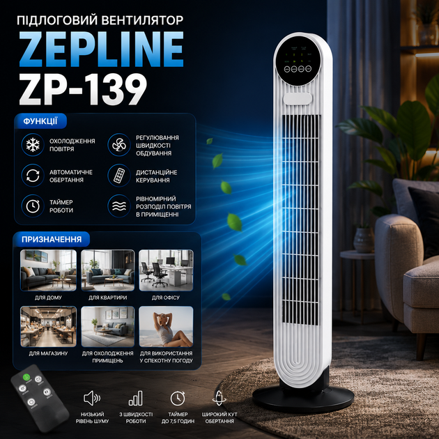 Напольный вентилятор Zepline ZP-139 - изображение 3