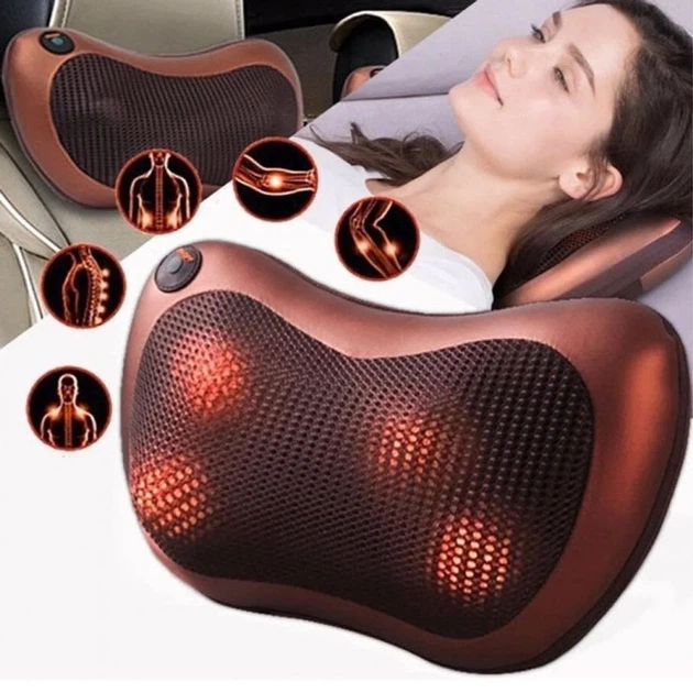 Массажная подушка для спины и шеи Massage pillow 8028 на 4 ролика - изображение 6