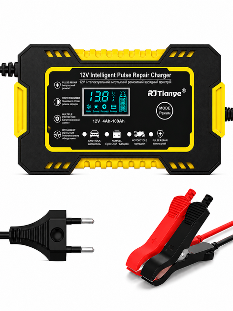 Зарядний пристрій для акумулятора 12V 6A RJ Tianye для кислотних, гелевих, AGM акумуляторів з функцією відновлення зарядка для аккумулятора зарядное устройство для аккумуляторов зарядное устройство для автомобильного аккумулятора - Фото 12 Зарядний пристрій для акумулятора 12V 6A RJ Tianye для кислотних, гелевих, AGM акумуляторів з функцією відновлення зарядка для аккумулятора зарядное устройство для аккумуляторов зарядное устройство для автомобильного аккумулятора - изображение 12