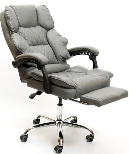 Офисное кресло Diego Comfort Pro серое Офисное компьютерное кресло до 120 кг Офисное кресло с подставкой для ног - изображение 6