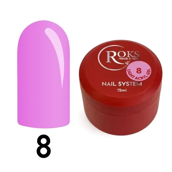 Рідкий гель Roks Light Acrygel №8 15 мл - Фото 2 Рідкий гель Roks Light Acrygel №8 15 мл - зображення 2