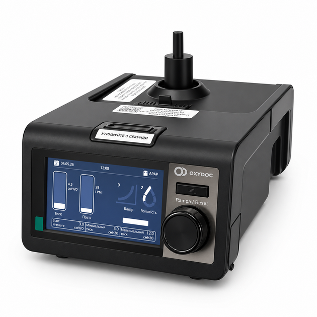 Апарат неінвазивної вентиляції OXYDOC Авто CPAP/APAP Black Edition - изображение 2