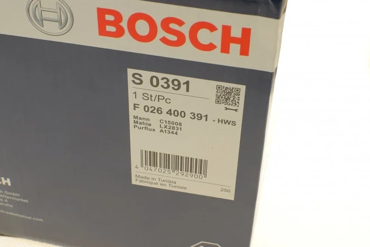 Повітряний фільтр BOSCH F 026400391 Skoda Fabia, Roomster, Rapid; Volkswagen Polo; Seat Ibiza, Toledo; Audi A1 6R0129607C, 6R0129620A - зображення 6