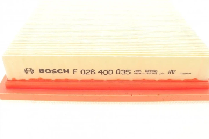Повітряний фільтр BOSCH F 026 400 035 Skoda Roomster, Fabia, Octavia, Rapid; Seat Leon, Ibiza, Toledo, Cordoba; Volkswagen Polo, Golf, Caddy, Jetta 036129620M, 036129620J, 8562 - Фото 6 Повітряний фільтр BOSCH F 026 400 035 Skoda Roomster, Fabia, Octavia, Rapid; Seat Leon, Ibiza, Toledo, Cordoba; Volkswagen Polo, Golf, Caddy, Jetta 036129620M, 036129620J, 8562 - изображение 6